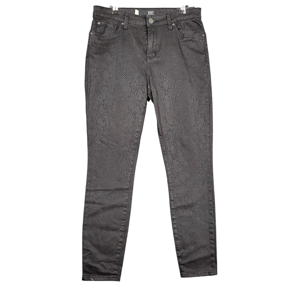 KUT FROM THE KLOTH Black Snake Mia High Rise Ankle Toothpick Skinny Jeans SIZE 8 - Picture 3 of 16